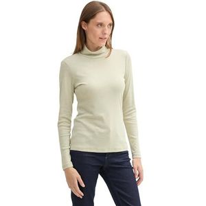 TOM TAILOR T-shirt met lange mouwen voor dames, 36510 - Pure Sage Melange, XL