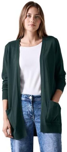 Cecil - Open Vest - Groen - Lange Mouwen - Zachte Fijn Gebreide Kwaliteit