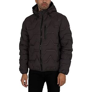 Schott NYC CRUISER2 Donsjas met capuchon, zacht, zwart, antraciet, maat XS voor volwassenen