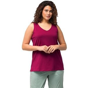 Ulla Popken, Dames grote maten, top met V-hals, klassiek, lila, 62/64 Grote maten