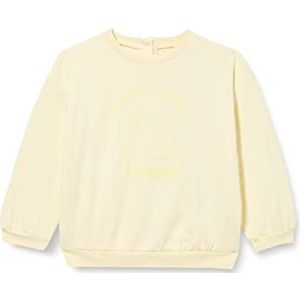 Koton Sweatshirt voor babymeisjes, met kattenprint, geborsteld, binnenkant, met opdruk op de rug, ronde hals, geel (151), 12-18 Maanden