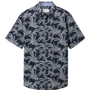 Tom Tailor - Overhemd - Korte Mouwen - Multicolor - Kent-kraag, All-over Bloemenpatroon