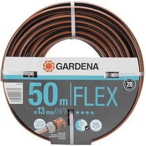 GARDENA Comfort FLEX slang 13 mm (1/2"") 50 m: Vormvaste, flexibele tuinslang met Power Grip profiel, hoogwaardige spiraalweving, 25 bar barstdruk, zonder GARDENA System onderdelen, verpakt (18039-20)
