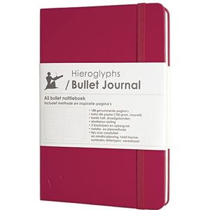 Hieroglyphs Bullet Journal/Notitieboek A5 Dotted - met Nederlandstalige Methode - 189 Genummerde Pagina's - 100g/m2 Papier - opbergvak, drie leeswijzers, elastieken sluiting
