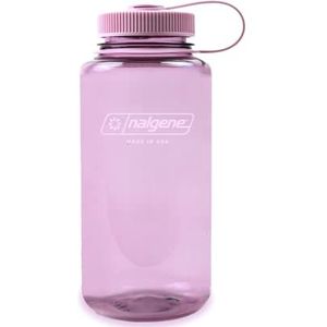 Nalgene Sustain Tritan BPA-vrije waterfles gemaakt van materiaal afgeleid van 50% plastic afval, 32oz, brede mond, kersenbloesem