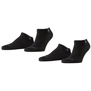 Burlington Heren Korte sokken Everyday 2-Pack M SN Katoen Kort eenkleurig Multipack 2 Paar, Zwart (Black 3000), 40-46