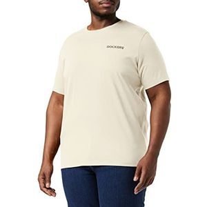 Dockers T-shirt met logo voor heren, Sahara Khaki + Dockers Stencil, XS