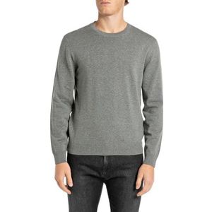 Replay Heren trui regular fit van katoen, M05 Grey Metal Melange, L