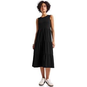 Street One - Jerseyjurk - Zwart - Dames - Mouwloos met Volants