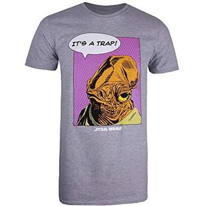 Star Wars Heren It's A Trap T-Shirt, grijs (Grey Heather Spo), XXL