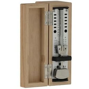 Wittner Metronoom Taktell Super-Mini Serie 880.2 - Massief houten behuizing - Zonder bel - Mat eiken - Mechanisch opwindbaar - Geen batterijen nodig - Gemaakt in Duitsland