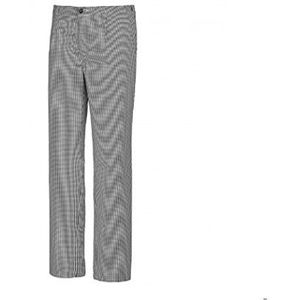 BP Gourmet 1353-910-33 kok- / bakkersbroek - elastiek op de rug - puur katoen - normale pasvorm - maat: 42 - kleur: zwart-wit Pepita