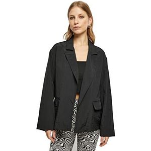 Urban Classics Dames oversized crinkle nylon blazer jas, zwart, 5XL, zwart, 5XL