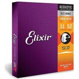 Elixir® Strings 80/20 bronzen snaren voor akoestische gitaar met NANOWEB®-Coating, extra licht (.011-.052)