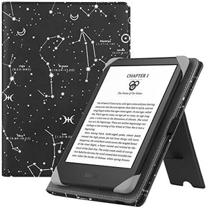 HGWALP Universele hoes voor 6 inch eReaders, folio lederen standaard hoes met handriem compatibel met alle 6 inch kindle/Paperwhite/Kobo/Tolino/Pocketook/Sony E-Book Reader-Constellation