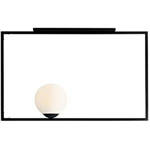 Homemania HOMAX_4939 Hanglamp, vierkant, kroonluchter, plafondlamp, metaal, zwart, 90 x 20 x 57 cm, 1 x E27, 60 W