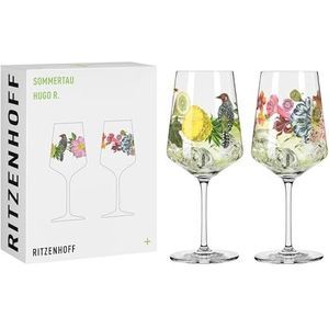 RITZENHOFF 2931019 Aperitiefglas 500 ml - Serie Sommerdauw - motief vogels, bloemen - Made in Germany