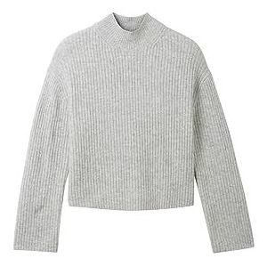 TOM TAILOR Denim Basic damestrui met geribbelde structuur, 32510-basic lichtgrijs melange, XL