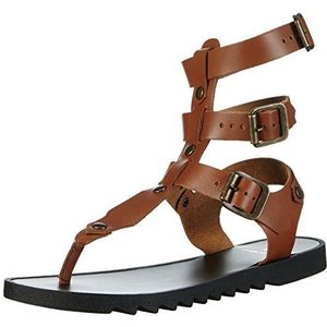 PIECES PSJULIA LEATHER SANDAL GOGNAC Dames Romeinse sandalen Sandalen, Bruin (Cognac), 38 EU