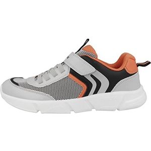 Geox Jongens J Aril Boy Sneakers, Grijs Oranje, 33 EU