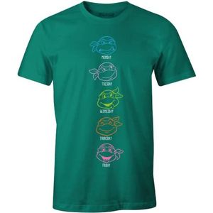 Tortues Ninja METMNTDTS026 T-shirt, groen, XL heren, Groen, XL
