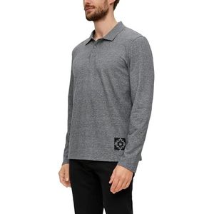 s.Oliver heren poloshirt lange mouwen, grijs (9823), S