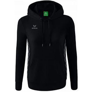 Erima dames Essential Team sweatshirt met capuchon (2072212), zwart/slate grey, 44