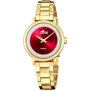 Lotus Dameshorloge van roestvrij staal in de kleur goud-zilver-rood 32mm, waterdichtheid: 5bar, 18893/2, goud-zilver-rood