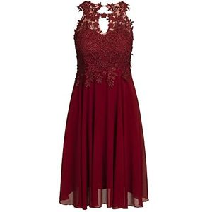 ApartFashion Dames APART cocktailjurk van chiffon, mesh en kant Special Occasion Dress, Bordeaux, Regular