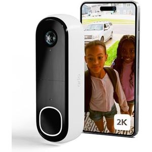 Arlo 2K Draadloze Video Deurbel mit Accu, Directe Mobiele Oproep, 2K Video, 180˚ Nachtzicht, Sirene, Bewegingsdetectie, 2-Weg-Audio, Arlo Secure Proefperiode, 1 Deurbel