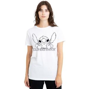 Lilo And Stitch Relax Sketch dames T-shirt, wit, klein, Wit, S