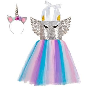 Dress Up America Unicorn Costume for Girls - Unicorn Party Dress for Role-play - Magical Tutu Jurk en hoofdband