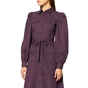 NA-KD Dames Puff Sleeve Midi Dress Casual Jurk, lila, 32