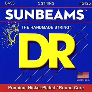 DR NMR5-45 Strings SUNBEAM™ - Nickel Plated Bass Strings: 5-String Medium 45-125, Silver