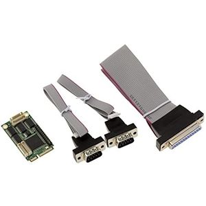 KALEA-INFORMATIQUE MiniPCIe-kaart 1 LPT DB25 parallelle poort + 2 DB9 RS232 COM-poorten mPCIe Full Size formaat met WCH CH384L Chipset