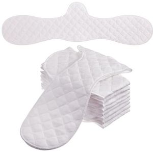 Boyiee Beha-inzetstukken, 9 stuks, herbruikbaar, katoen, onder de borsten, zweetabsorberende pads, beha, zweetinzetstukken voor vrouwen, wit, M