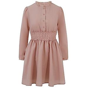 BALOU Dames katoenen linnen mini-jurk, Dusty Pink, VK 16, Dusty Roze, 42