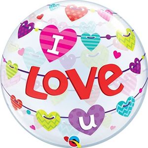 Folat - Bubbles Ballon 'I Love You' Hartjes - 56 cm