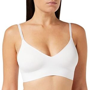 sloggi Body Adapt Bralette beugelloze beha met 3D-geltechnologie past zich aan de borst aan en zorgt voor een naadloze grip, comfort en onzichtbare pasvorm, lichte grip - wit - M