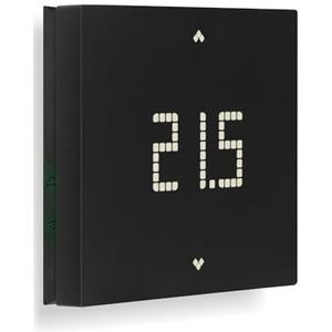 Vimar 02912.G Draadloze thermostaat voor lokale of op afstand bestuurde bediening van verwarmingen en airconditioning, wandmontage, zwart