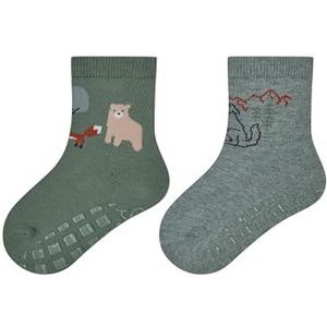 Sterntaler ABS sokken dubbelpak bosdieren, donkergroen, 21/22 EU