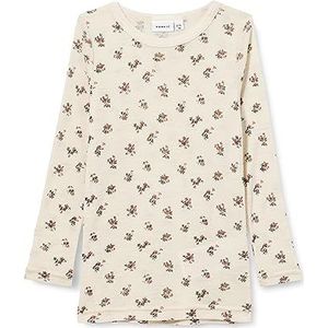 NAME IT NMFWANG Wool Rib LS TOP AOP XXIII shirt met lange mouwen voor meisjes, Sphinx, 110