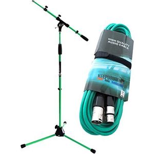 Keepdrum MS106 GR microfoonstandaard groen + 6 m XLR-kabel groen