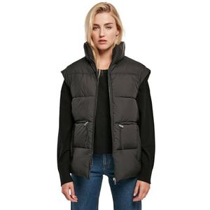 Urban Classics Damen Weste Ladies Waisted Puffer Vest black XS