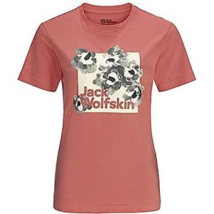 Jack Wolfskin Florell Box T W T-shirt, Washed Pink, XS dames, Verwassen roze, XS
