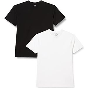 Urban Classics Heren Heavy Oversized Tee 2-pack T-shirt, zwart + wit, 4XL