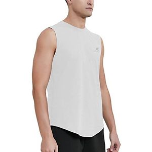 MeetHoo Tanktop heren mouwloos spiershirt bodybuilding trainingsshirt heren gym sport voor workout T-shirt functioneel shirt, wit, M