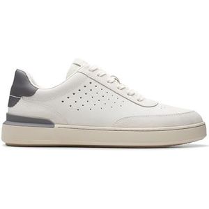 Clarks Courtlite Run Sneaker voor heren, Witte Nubuck, 43 EU