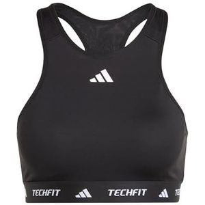 adidas Dames Powerimpact Training Medum Support Techfit High Neck BH, L C-D Zwart