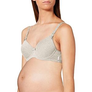 Noppies Cotton Comfort Nursing Beha voor dames, gevoerde beha, ondoorzichtig, grijs (Grey Melange C246), 90